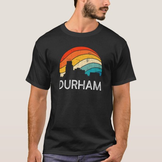 Retro Durham Skyline  Urban Skyscraper T-shirt (Voorkant)