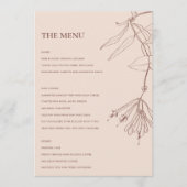 RETRO DUSKY BLUSH LINE DRAWEND FLORAL MENU (Voorkant)