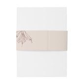 RETRO DUSKY BLUSH LINE DRAWING FLORAL WEDDING UITNODIGINGEN WIKKEL (Achterkant Voorbeeld)