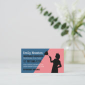 Retro Duster Silhouette, Duisenhouder, Maid Visitekaartje (Staand voorkant)