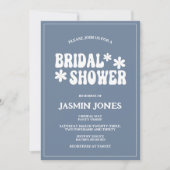 Retro Dusty Blue Daisy Flower Vrijgezellenfeest Kaart (Voorkant)