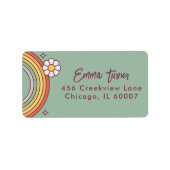 Retro Dusty Blue Modern Script Adreslabel Etiket (Voorkant)