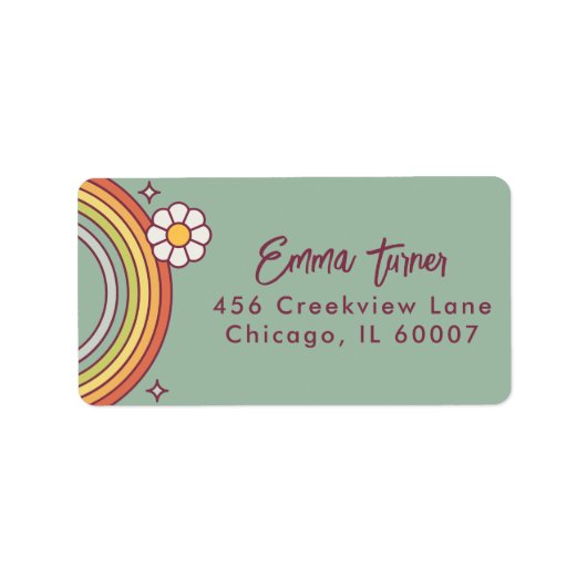 Retro Dusty Blue Modern Script Adreslabel Etiket (Voorkant)