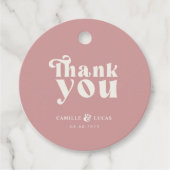 Retro Dusty Roos Bedankjes Labels (Voorkant)