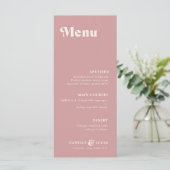 Retro Dusty Roos Rust Wedding Menu (Staand voorkant)