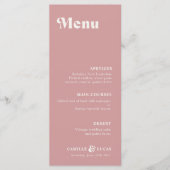 Retro Dusty Roos Rust Wedding Menu (Voorkant)