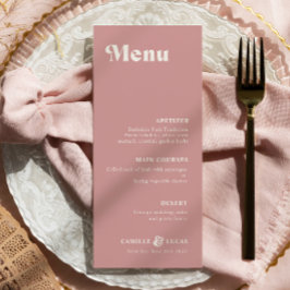 Retro Dusty Roos Rust Wedding Menu