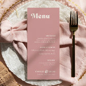 Retro Dusty Roos Rust Wedding Menu