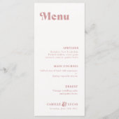 Retro Dusty Roos Rust Wedding Menu (Voorkant)