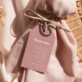 Retro Dusty Roos Weddenschap Welkomstcadeautjes La Cadeaulabel