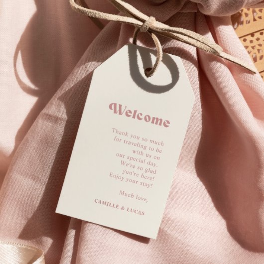 Retro Dusty Roos Weddenschap Welkomstcadeautjes La Cadeaulabel