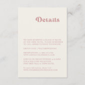 Retro Dusty Roos Wedding Details Enclosure Kaart (Voorkant)