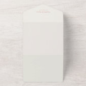 Retro Dusty Rose QR-code All-in-one uitnodiging (Buitenkant)