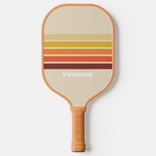 Retro Dwars Strepen met Naam Pickleball Paddle