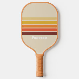 Retro Dwars Strepen met Naam Pickleball Paddle