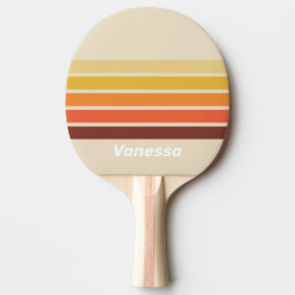 Retro Dwars Strepen met Naam Tafeltennisbatje