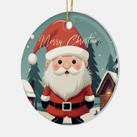 Retro Dwerg Santa Kerstmis Ornament (Links)