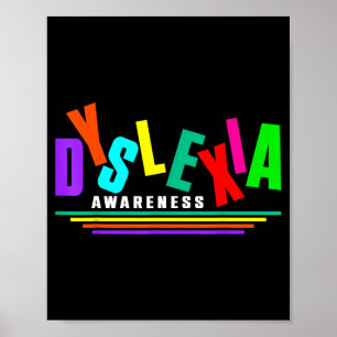 Retro dyslexie bewustzijn maand dyslectische lezen poster