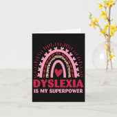 Retro dyslexie is mijn Superpower dyslectische lez Kaart (Gele Bloem)