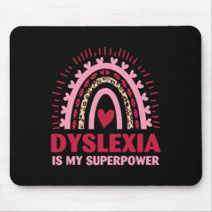 Retro dyslexie is mijn Superpower dyslectische lez Muismat