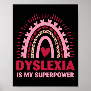 Retro dyslexie is mijn Superpower dyslectische lez Poster