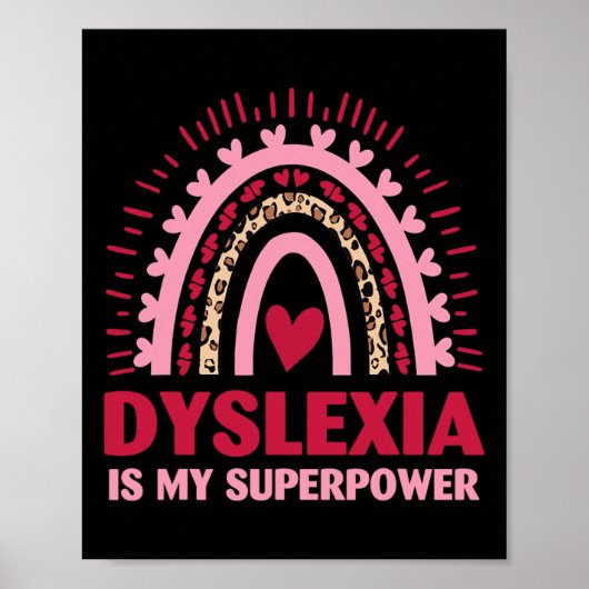 Retro dyslexie is mijn Superpower dyslectische lez Poster (Voorkant)