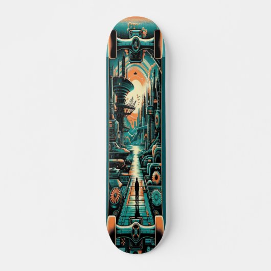 "Retro dystopie dek" Persoonlijk Skateboard (Voorkant)