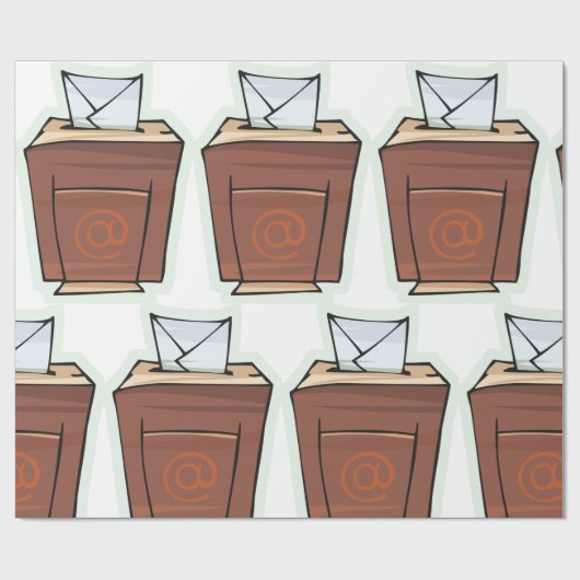 Retro E-mail Inbox Icon Cartoon Stijl Cadeaupapier (Vlak)
