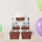 Retro E-mail Inbox Icon Cartoon Stijl Cadeaupapier