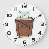 Retro E-mail Inbox Icon Cartoon Stijl Grote Klok (Voorkant)
