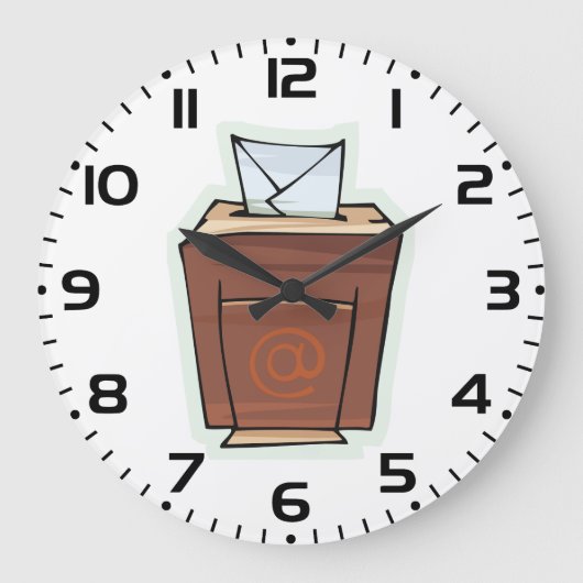 Retro E-mail Inbox Icon Cartoon Stijl Grote Klok (Voorkant)