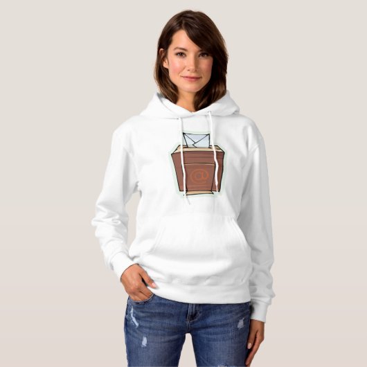 Retro E-mail Inbox Icon Cartoon Stijl Hoodie (Voorkant volledig)