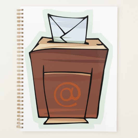 Retro E-mail Inbox Icon Cartoon Stijl Planner (Voorkant)