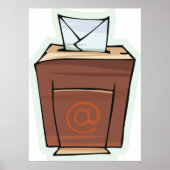 Retro E-mail Inbox Icon Cartoon Stijl Poster (Voorkant)
