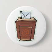 Retro E-mail Inbox Icon Cartoon Stijl Ronde Button 7,6 Cm (Voorkant)