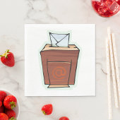 Retro E-mail Inbox Icon Cartoon Stijl Servet