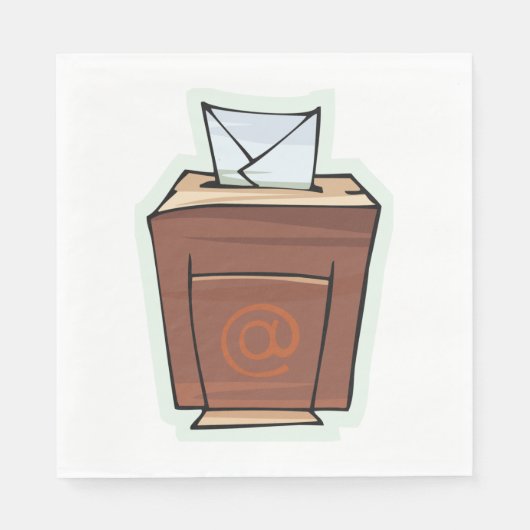 Retro E-mail Inbox Icon Cartoon Stijl Servet (Voorkant)