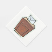 Retro E-mail Inbox Icon Cartoon Stijl Servet (Hoek)