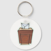 Retro E-mail Inbox Icon Cartoon Stijl Sleutelhanger (Achterkant)