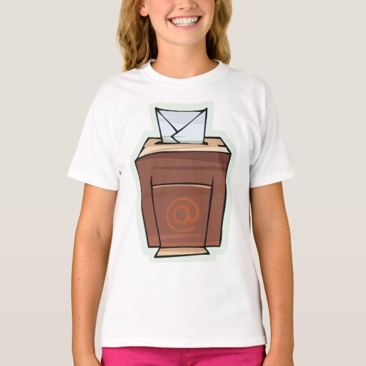 Retro E-mail Inbox Icon Cartoon Stijl T-shirt (Voorkant)