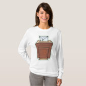 Retro E-mail Inbox Icon Cartoon Stijl T-shirt (Voorkant volledig)