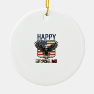 Retro Eagle Memorial Day Patriottisch Shirt Ontwer Keramisch Ornament