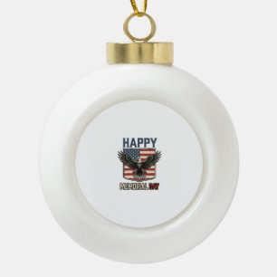 Retro Eagle Memorial Day Patriottisch Shirt Ontwer Keramische Bal Ornament