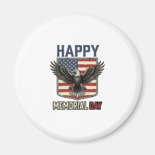 Retro Eagle Memorial Day Patriottisch Shirt Ontwer Magneet