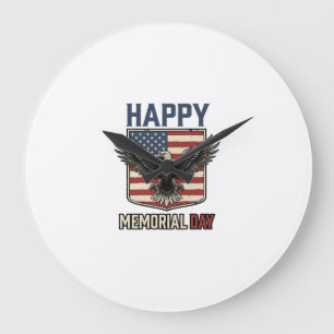 Retro Eagle Memorial Day Patriottische Shirt Ontwe Grote Klok