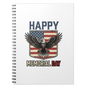 Retro Eagle Memorial Day Patriottische Shirt Ontwe Notitieboek