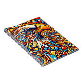 Retro Eagle Pulse – Psychedelische Kleur Kunst Notitieboek (Rechterzijde)