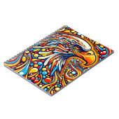 Retro Eagle Pulse – Psychedelische Kleur Kunst Notitieboek (Linkerzijde)