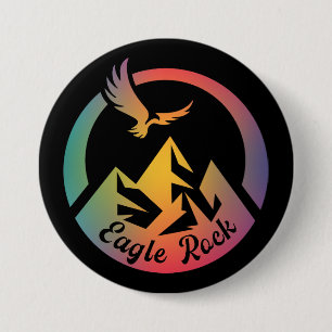 Retro Eagle Rock Hike Sunset Ronde Button 7,6 Cm