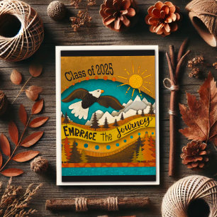 Retro Eagle Soaring Afstuderen Inspirerend Quote Kaart